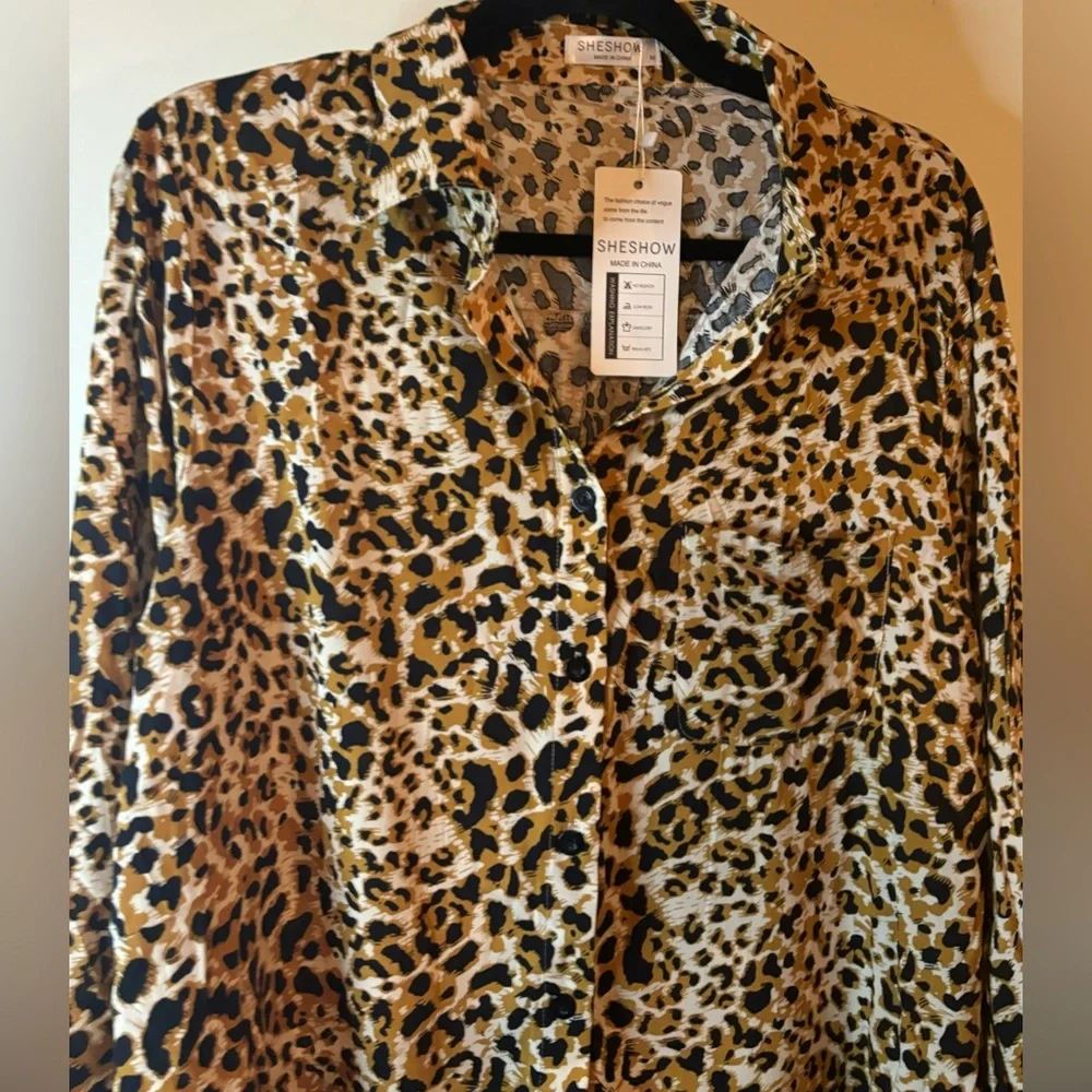 Leopard Print Swimsuit Coverup-Size Medium - Picture 5 of 8